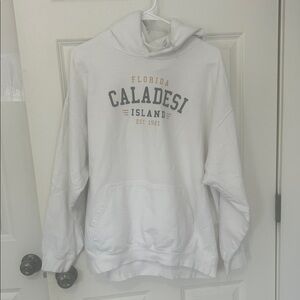Florida Caladesi Island women’s Hoodie sweatshirt size XL cream cotton blend